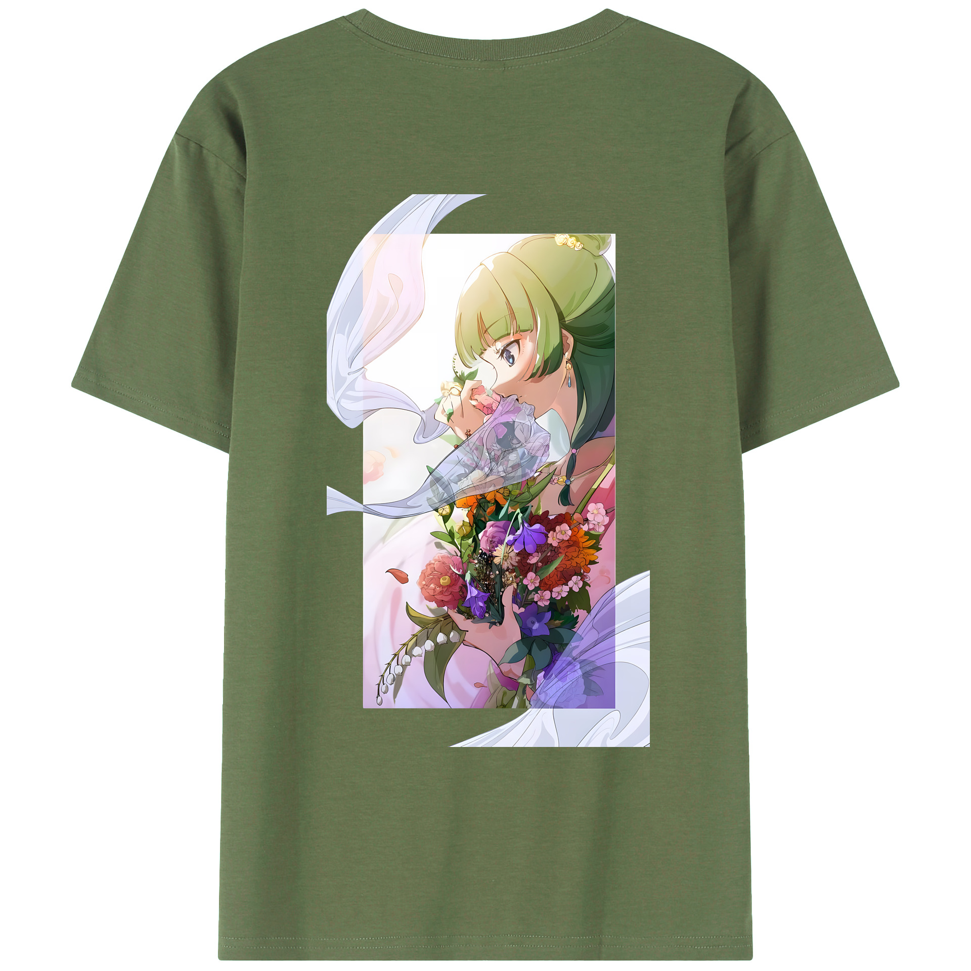 （画像用） 薬屋のひとりごと The Apothecary Diaries 綿100％ メンズ半袖Tシャツ（バックプリント） 通気性